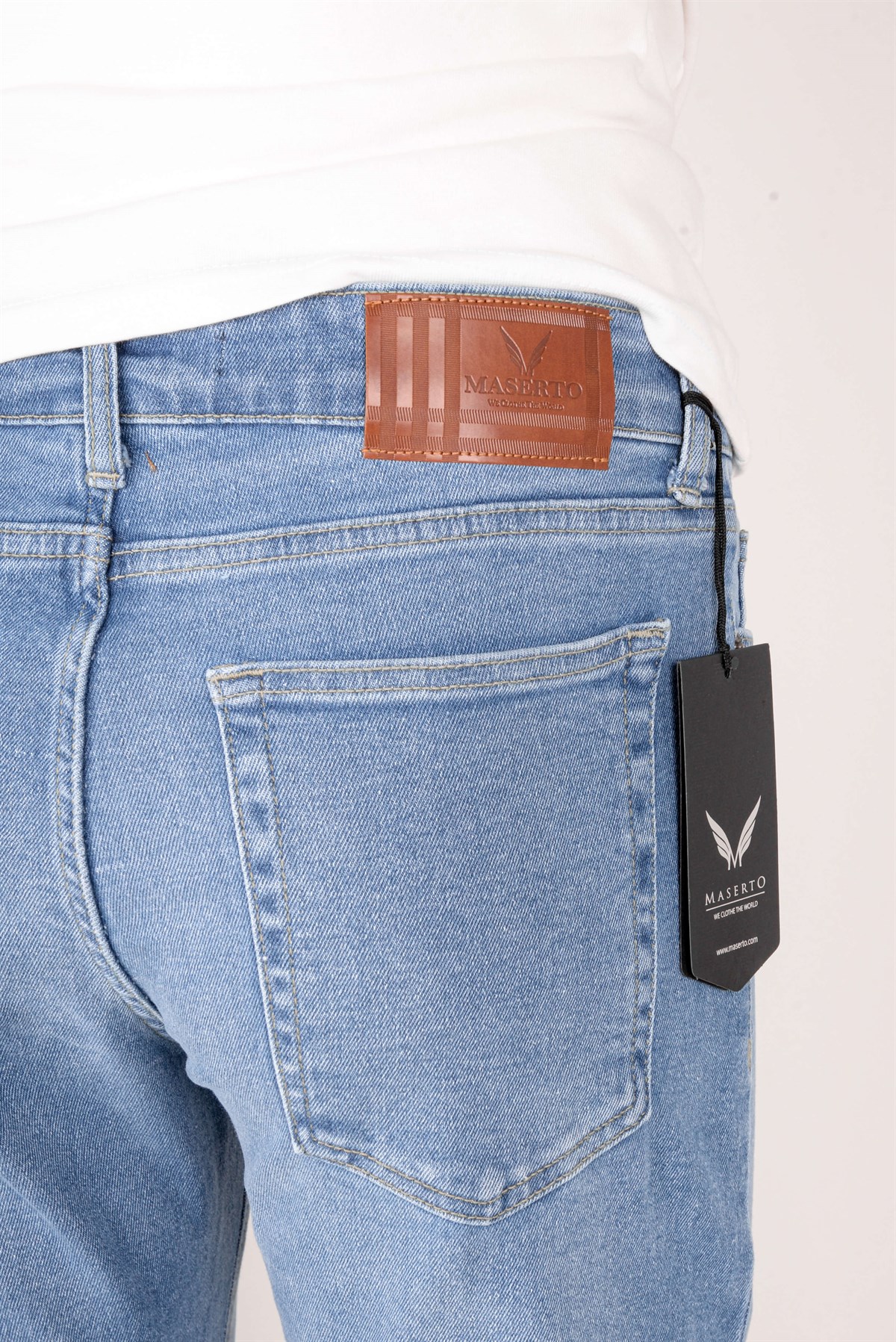 Maserto Skinny Fit Mavi Jean Pantolon