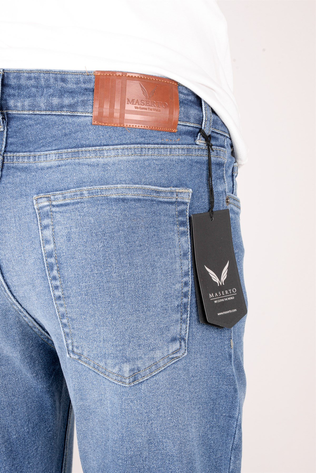 Maserto Skinny Fit Mavi Jean Pantolon