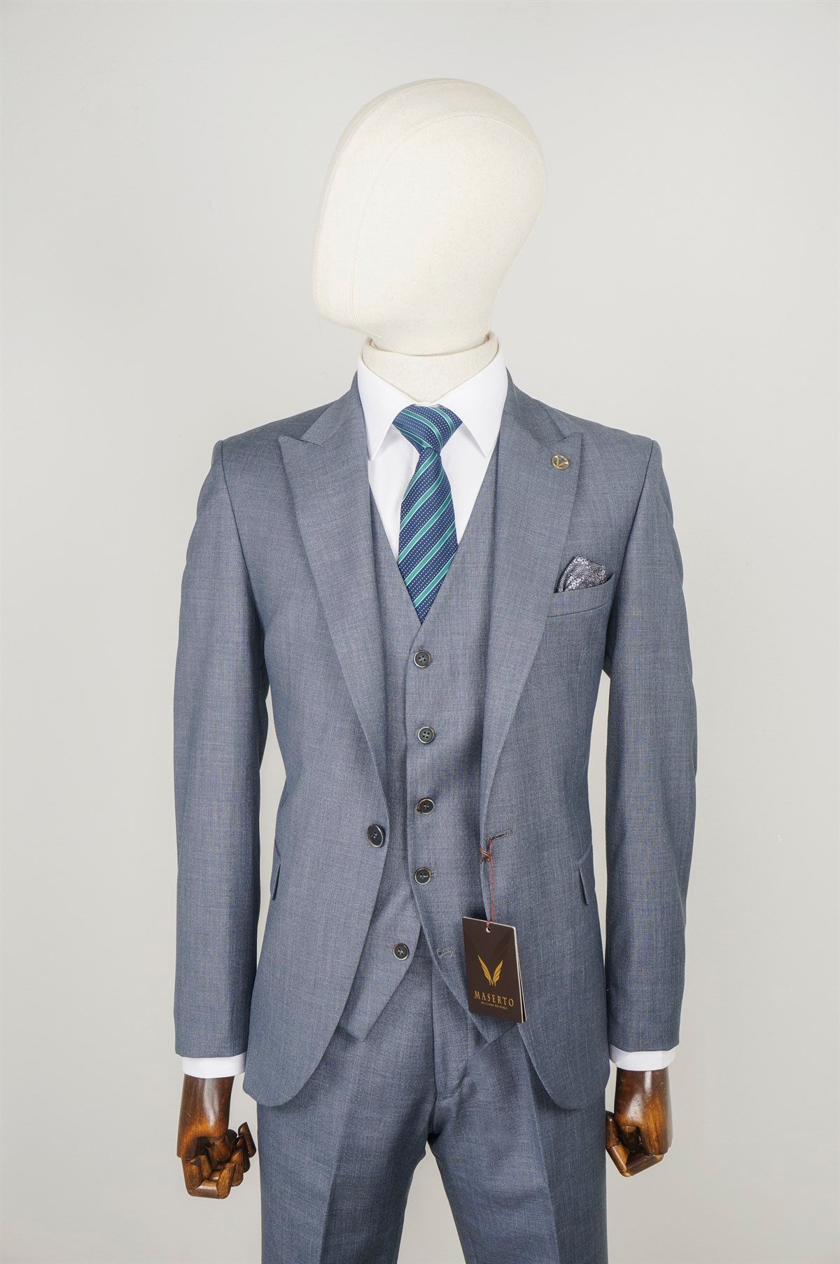 MASERTO Slim Fit Düz Desenli Takım Elbise