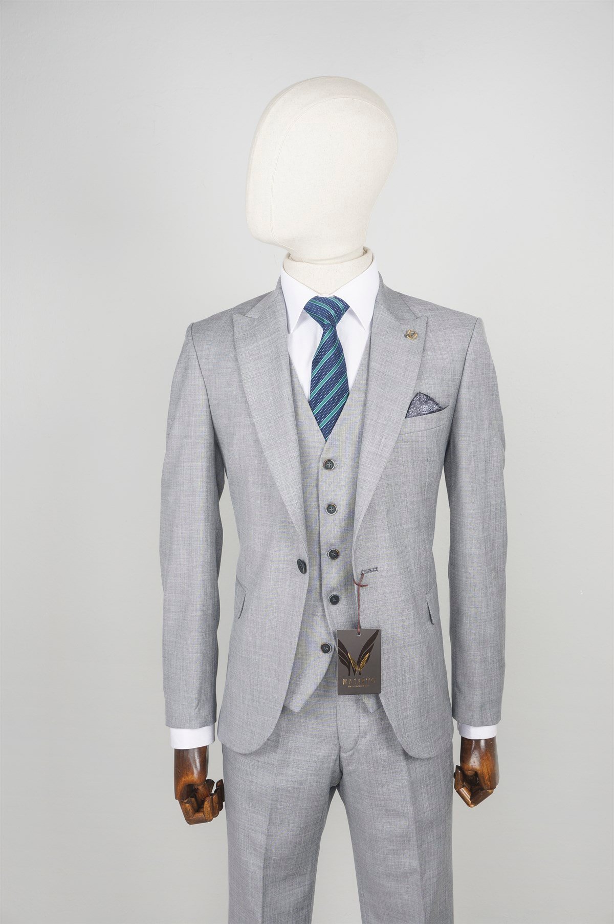 MASERTO Slim Fit Düz Desenli Takım Elbise