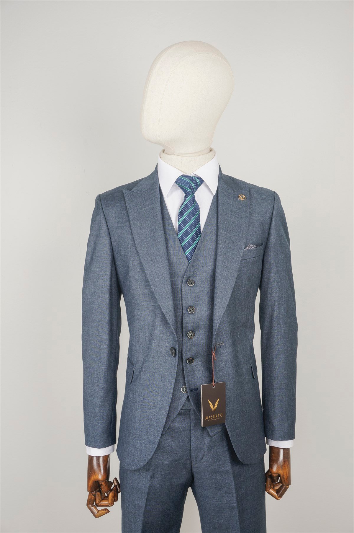 MASERTO Slim Fit Düz Desenli Takım Elbise