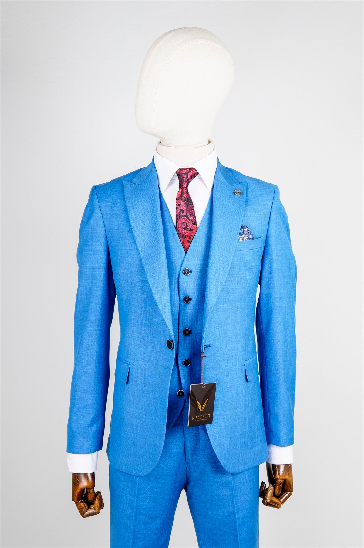 MASERTO Slim Fit Düz Desenli Takım Elbise