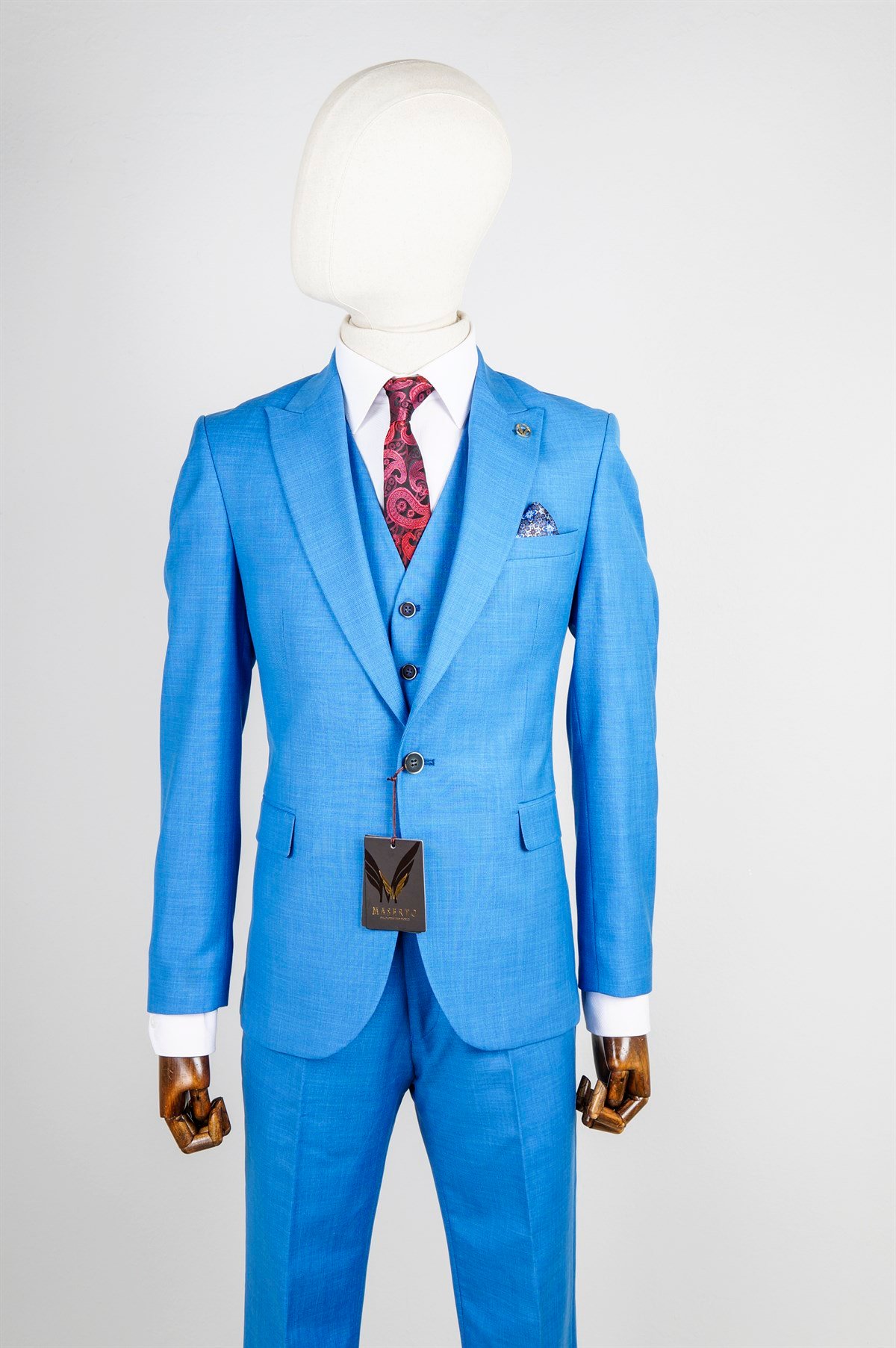 MASERTO Slim Fit Düz Desenli Takım Elbise