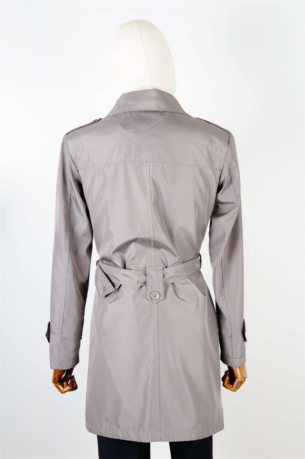 Maserto Slim Fit Erkek Gri Trençkot