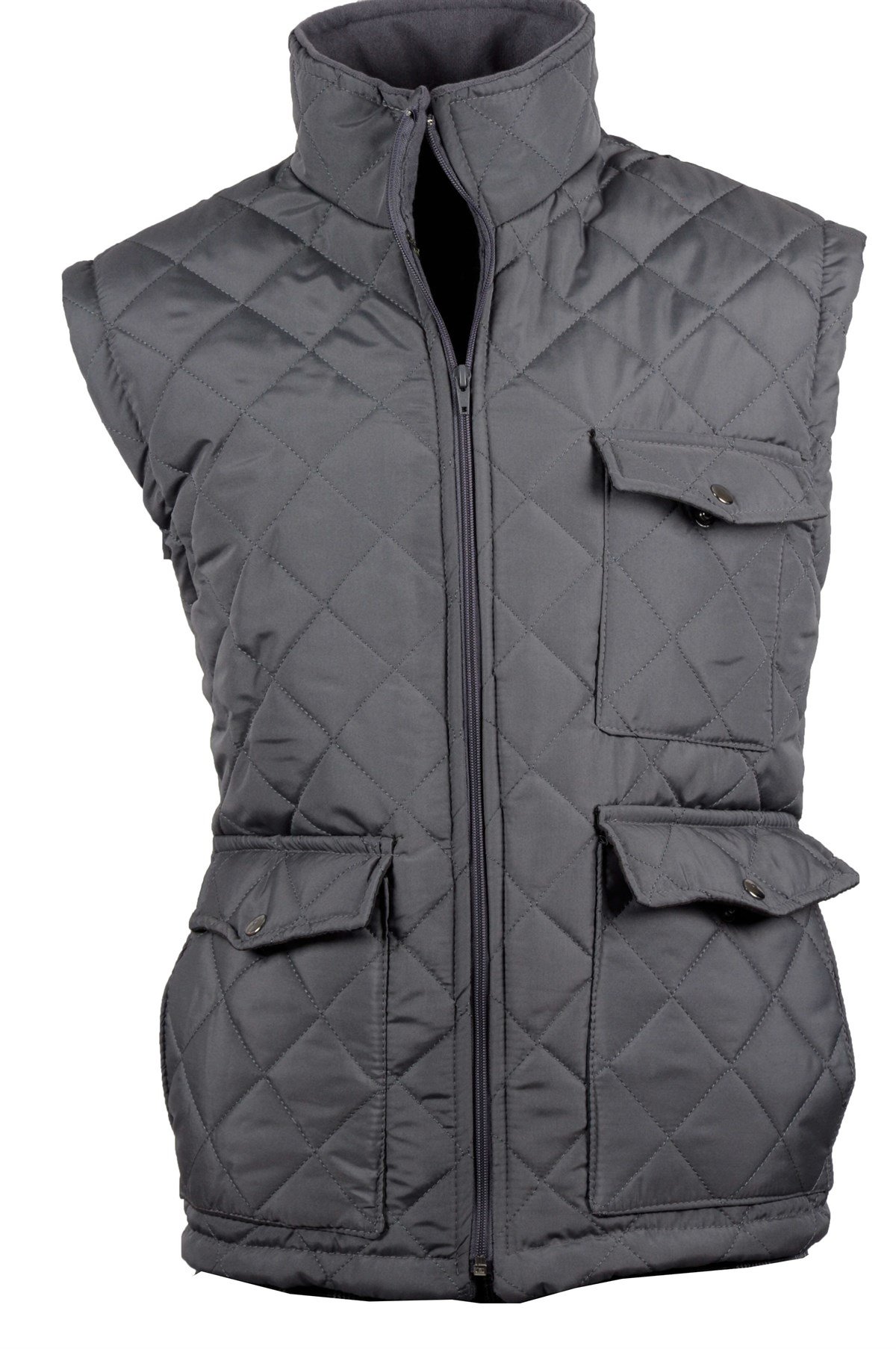 Maserto Slim Fit Gri Spor Yelek