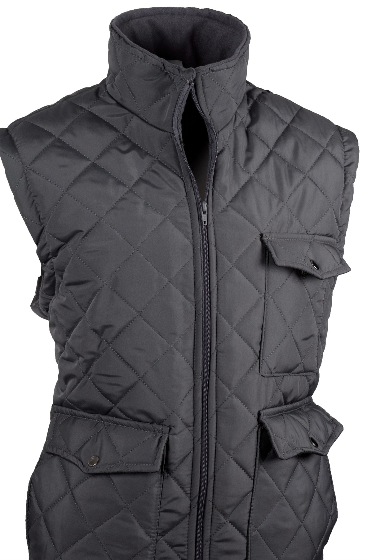 Maserto Slim Fit Gri Spor Yelek