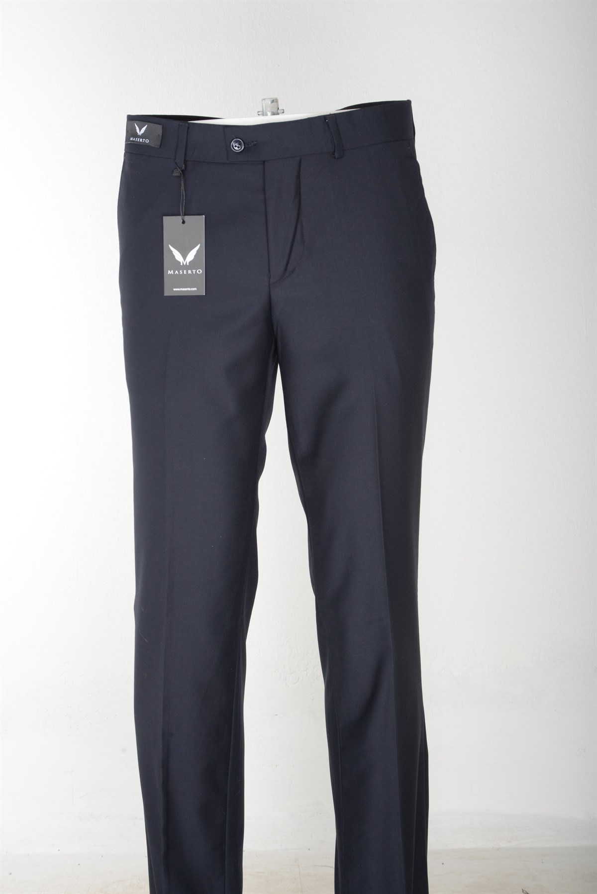 Maserto Slim Fit Koyu Lacivert Pantolon Düz Desenli