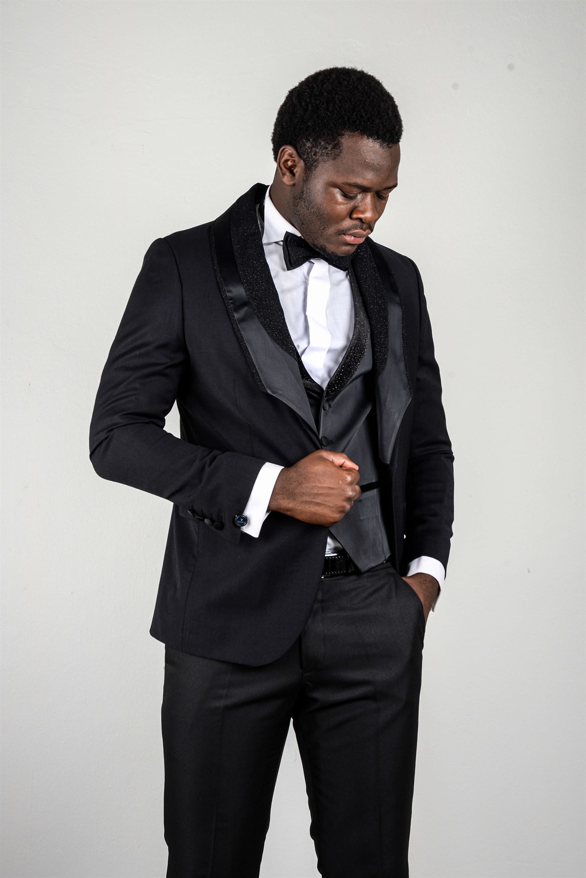 Maserto Slim Fit Lacivert Özel Dikim Damatlık