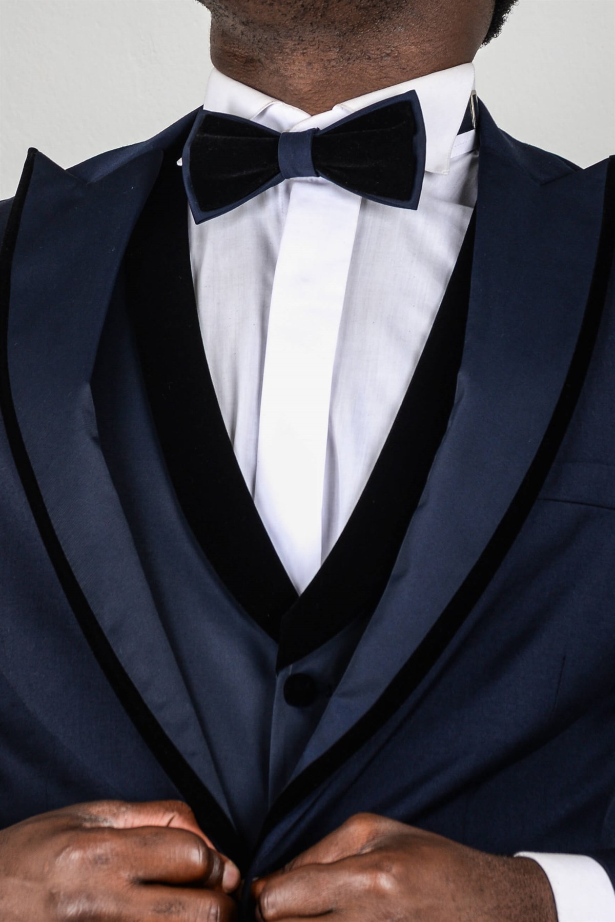 Maserto Slim Fit Lacivert Özel Dikim Damatlık