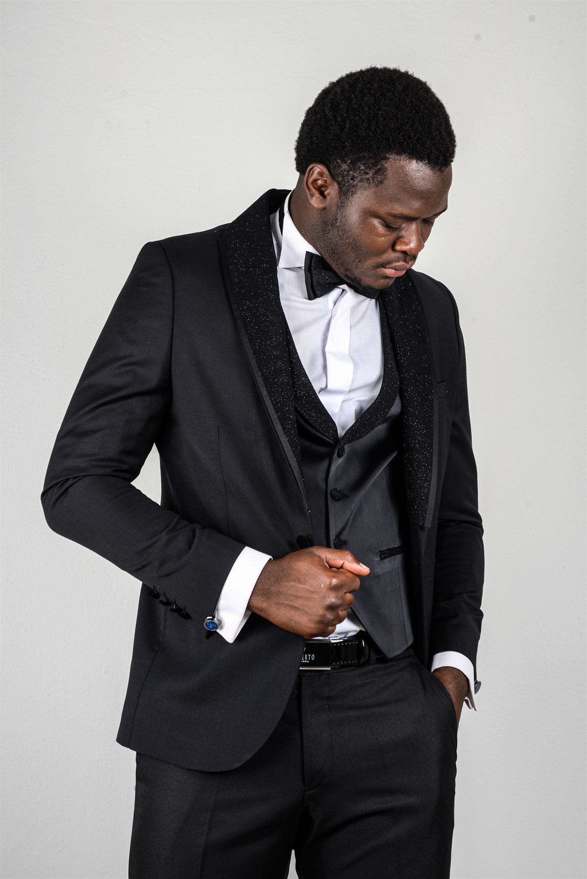 Maserto Slim Fit Lacivert Özel Dikim Damatlık