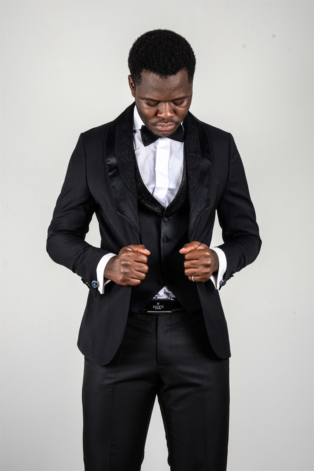 Maserto Slim Fit Lacivert Özel Dikim Damatlık