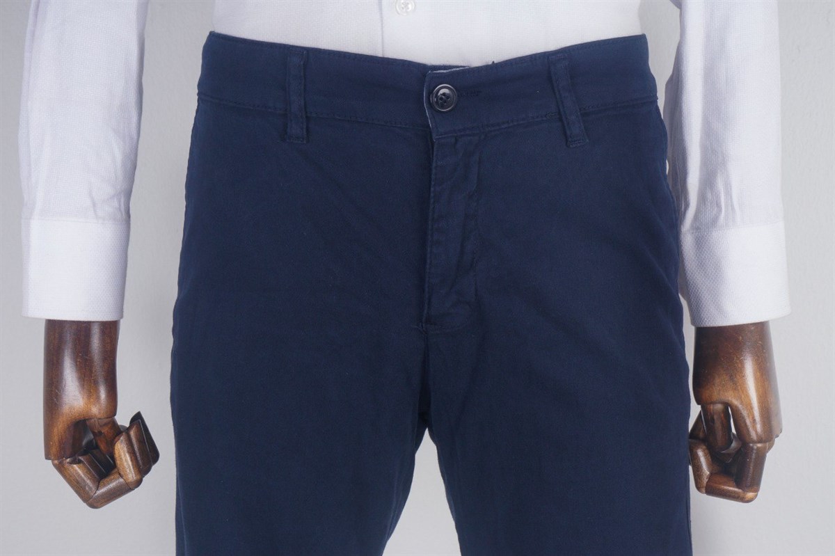 Maserto Slim Fit Lacivert Pantolon Düz Desenli