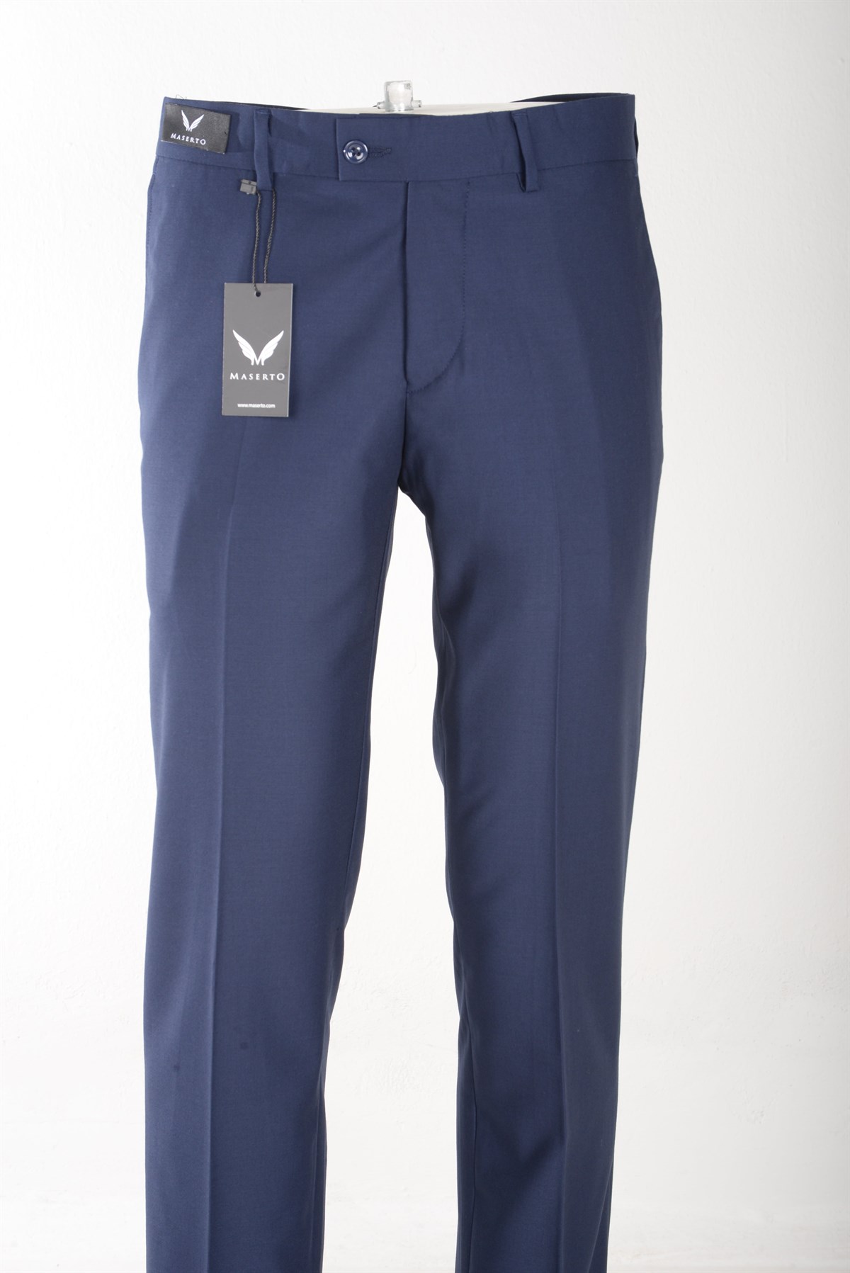 Maserto Slim Fit Lacivert Pantolon Düz Desenli