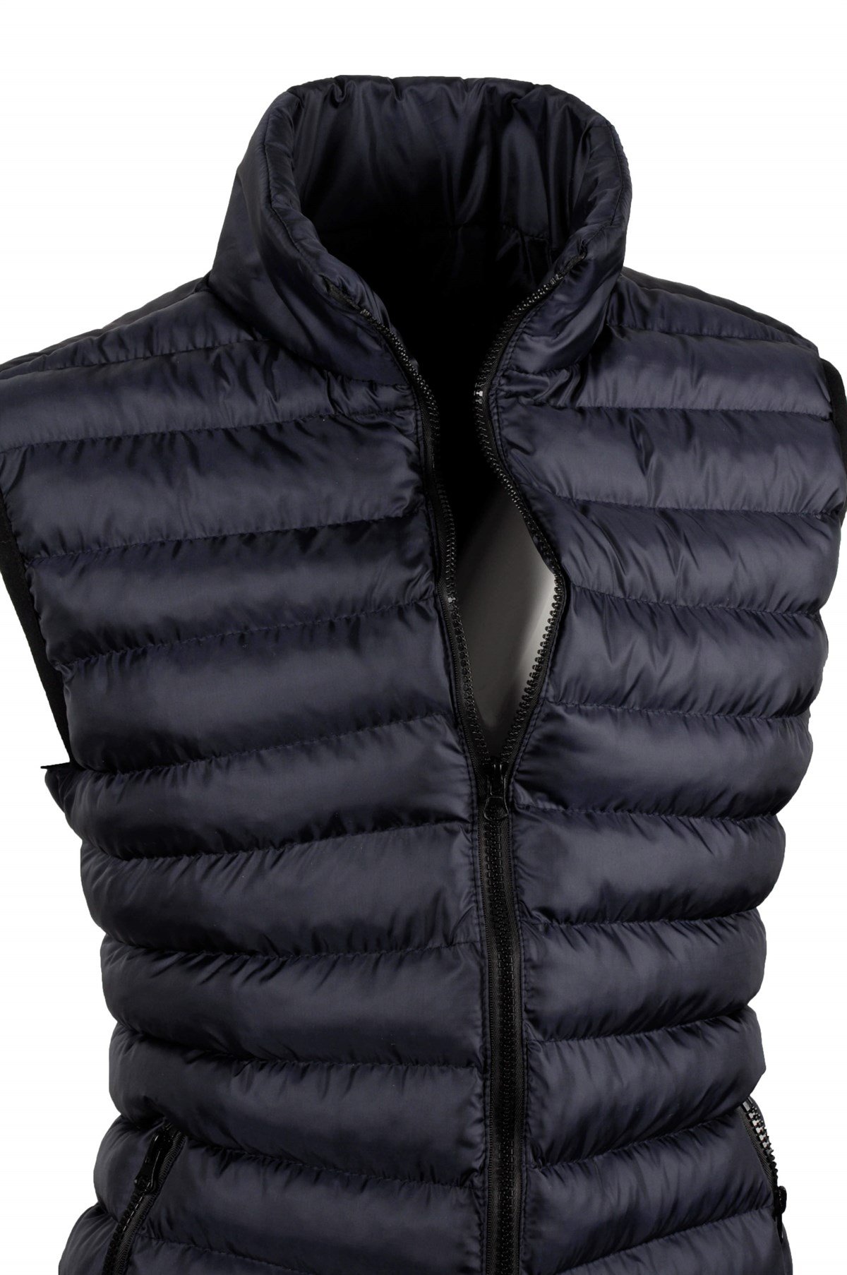 Maserto Slim Fit Lacivert Spor Şişme Yelek