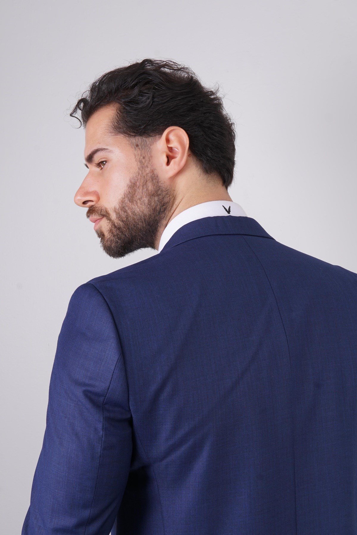 Maserto Slim Fit Lacivert Takım Elbise Düz Desenli