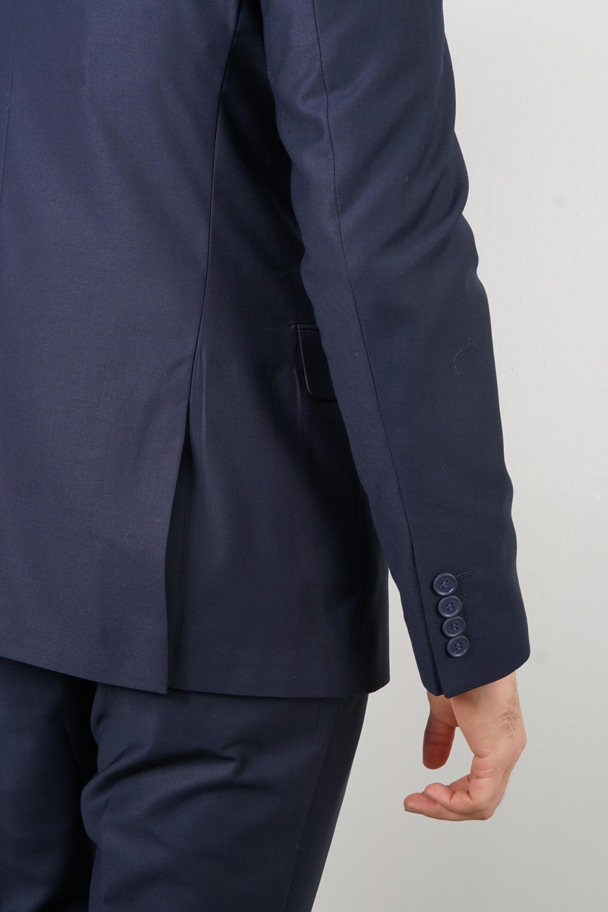 Maserto Slim Fit Lacivert Takım Elbise Düz Desenli