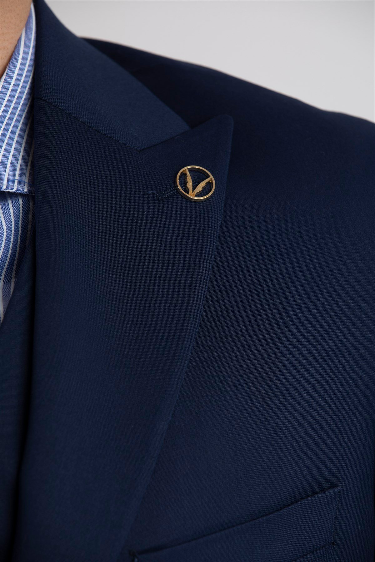 Maserto Slim Fit Lacivert Takım Elbise Düz Desenli