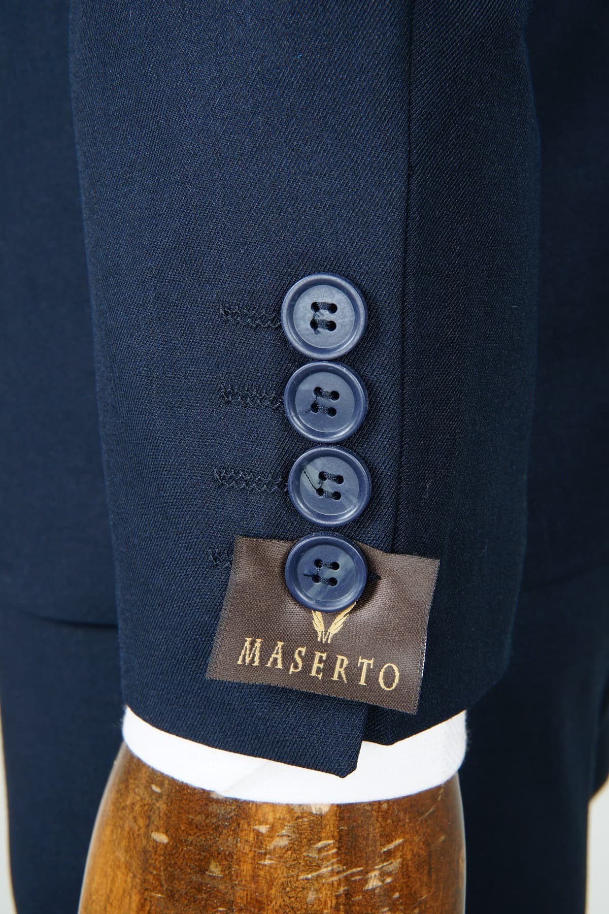 Maserto Slim Fit Lacivert Yelekli Takım Elbise Düz Desenli