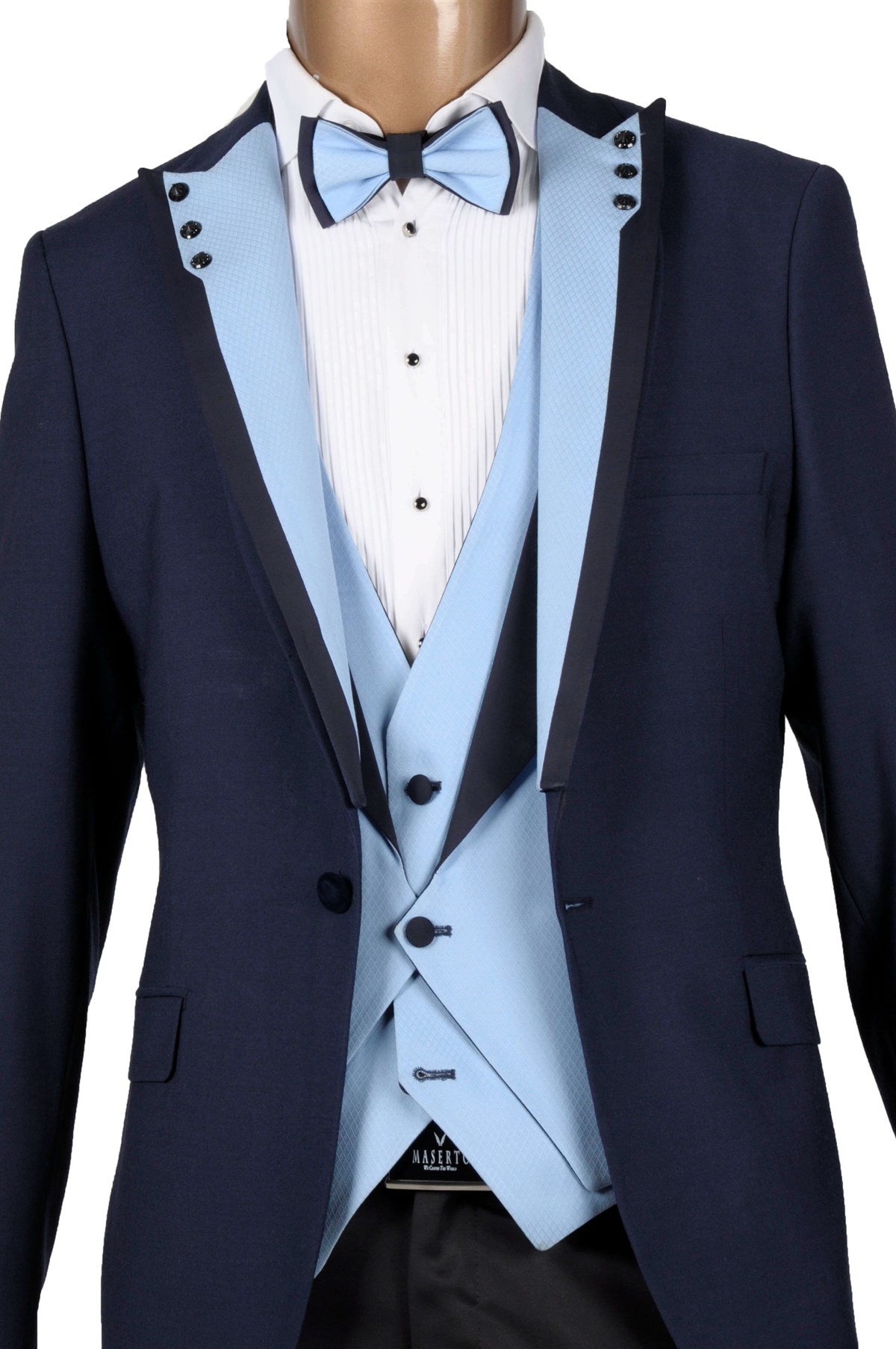 Maserto Slim Fit Özel Lacivert Damatlık