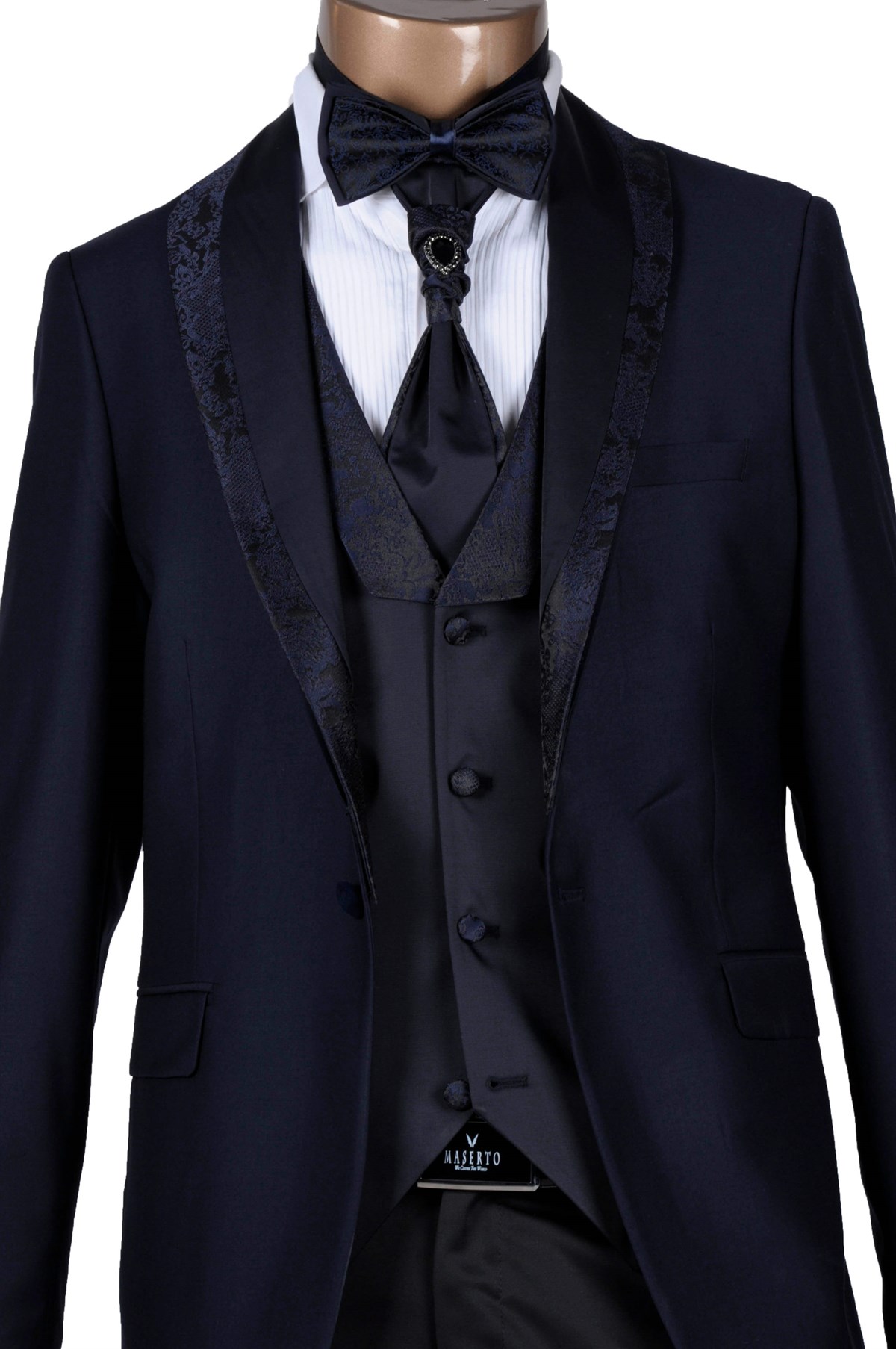 Maserto Slim Fit Özel Lacivert Damatlık