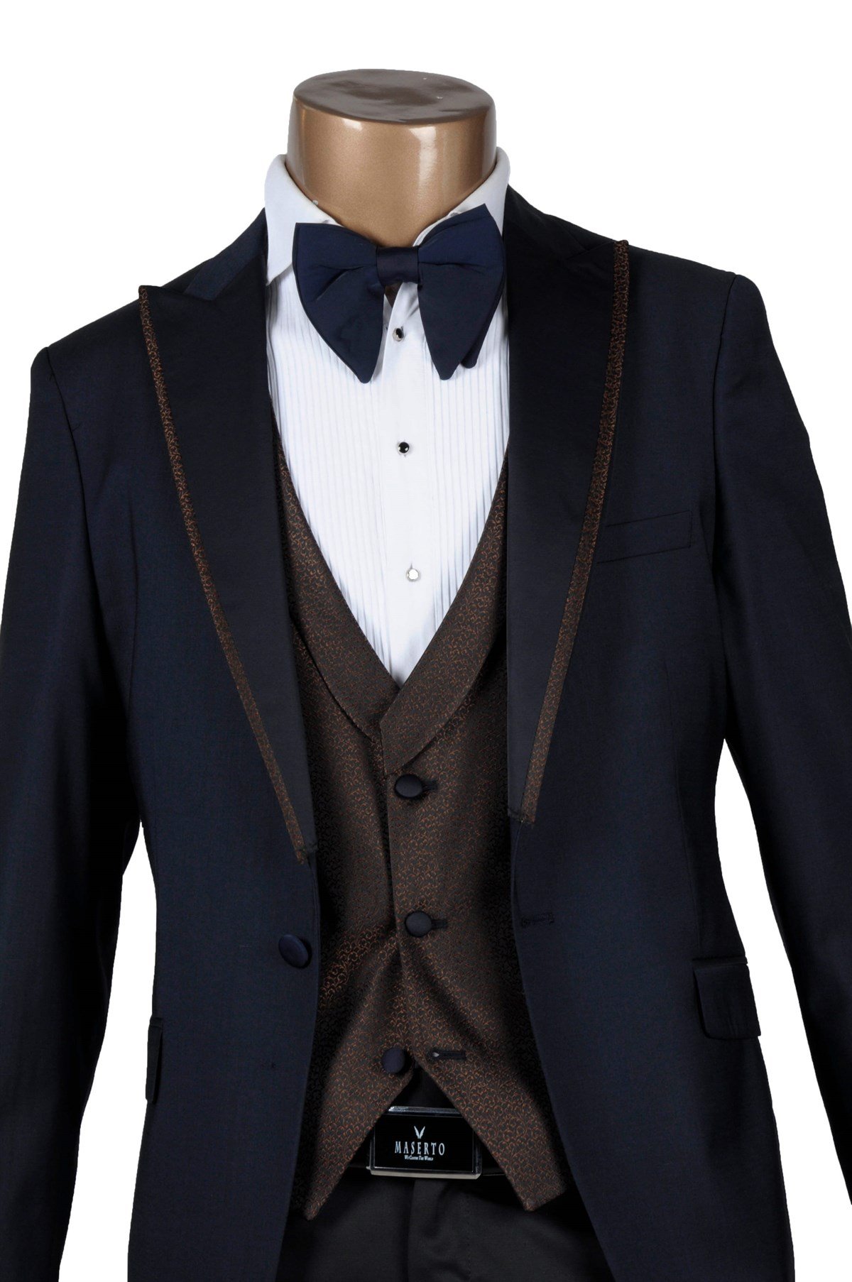 Maserto Slim Fit Özel Lacivert Damatlık