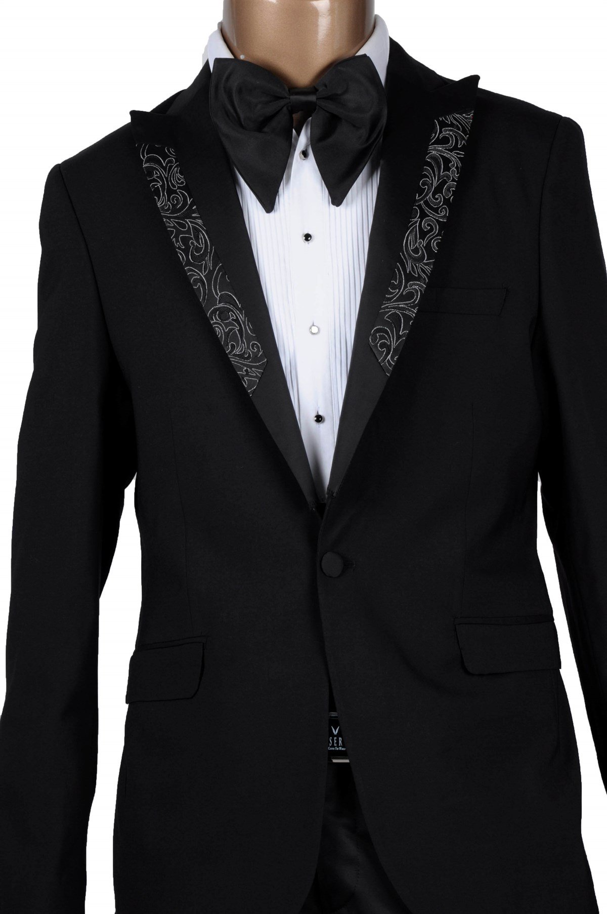 Maserto Slim Fit Özel Siyah Damatlık