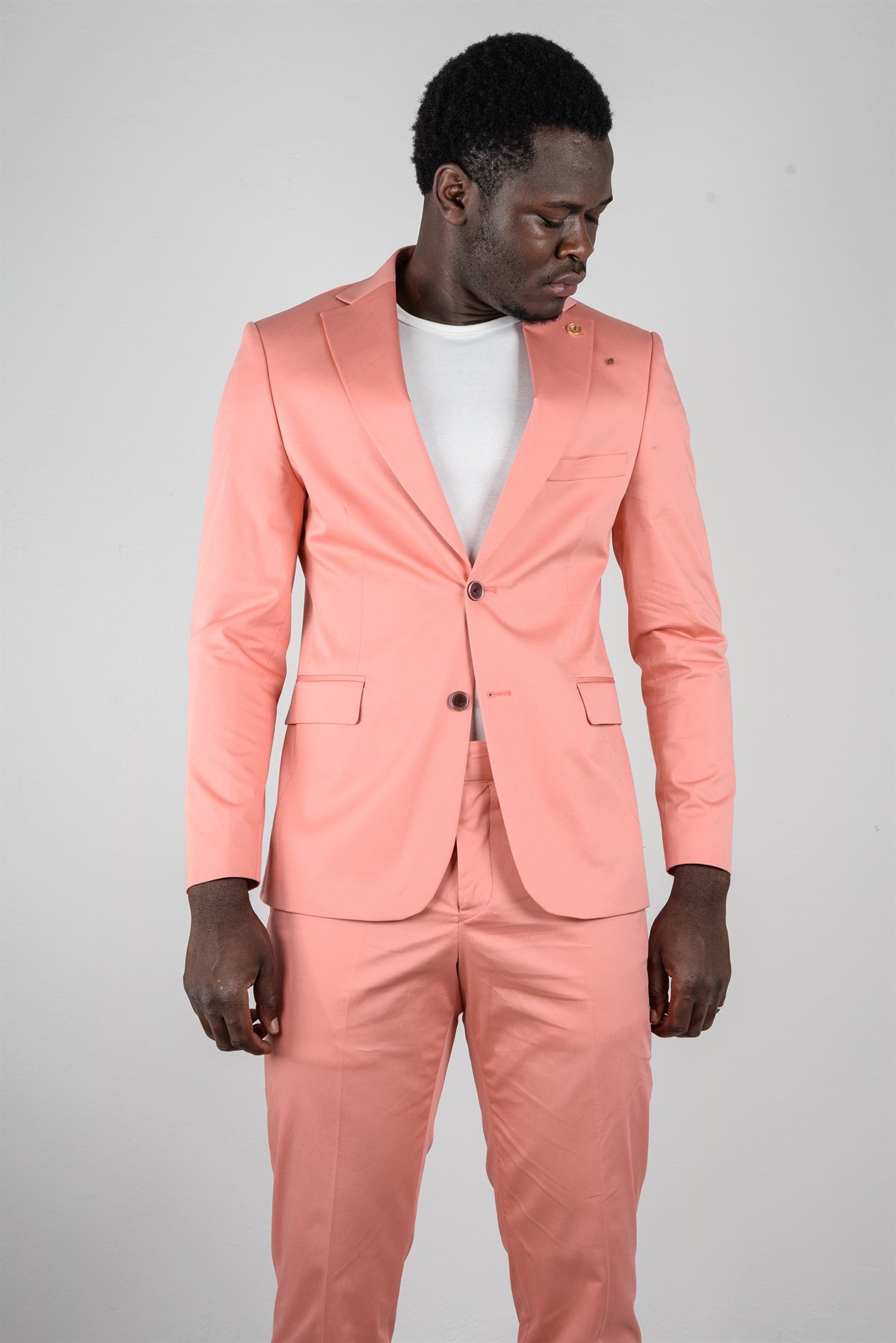 Maserto Slim Fit Pembe Pantolon Düz Desenli