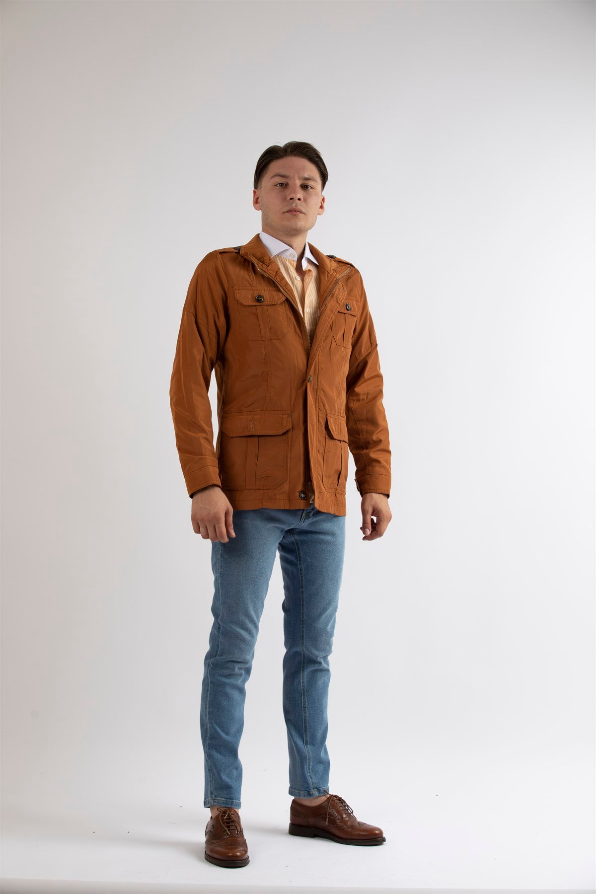 MASERTO SLİM FİT SAFARİ MONT HARDAL