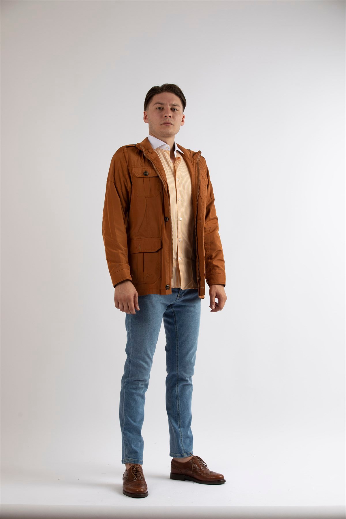 MASERTO SLİM FİT SAFARİ MONT HARDAL