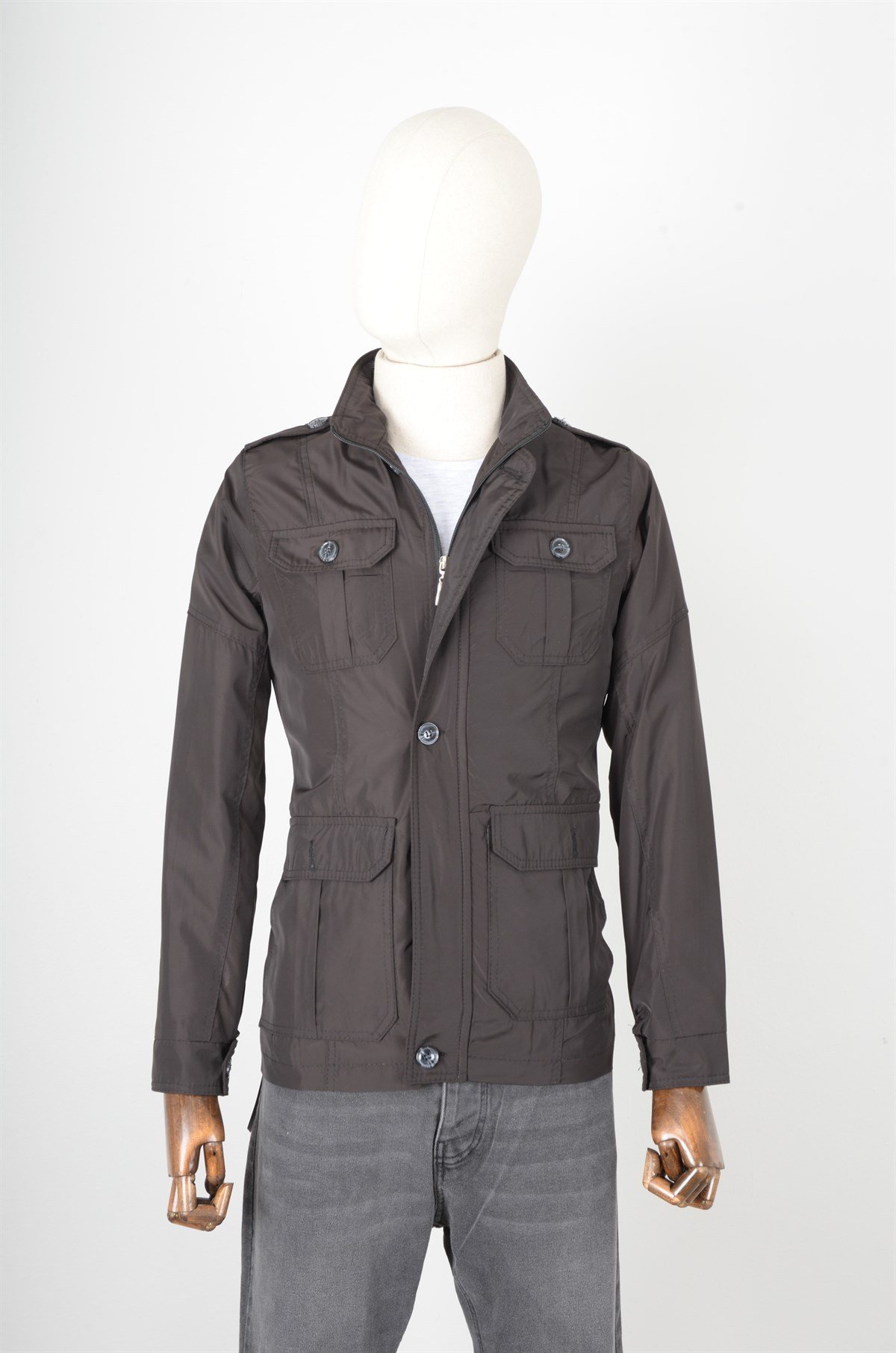 MASERTO SLİM FİT SAFARİ MONT KOYU KAHVERENGİ