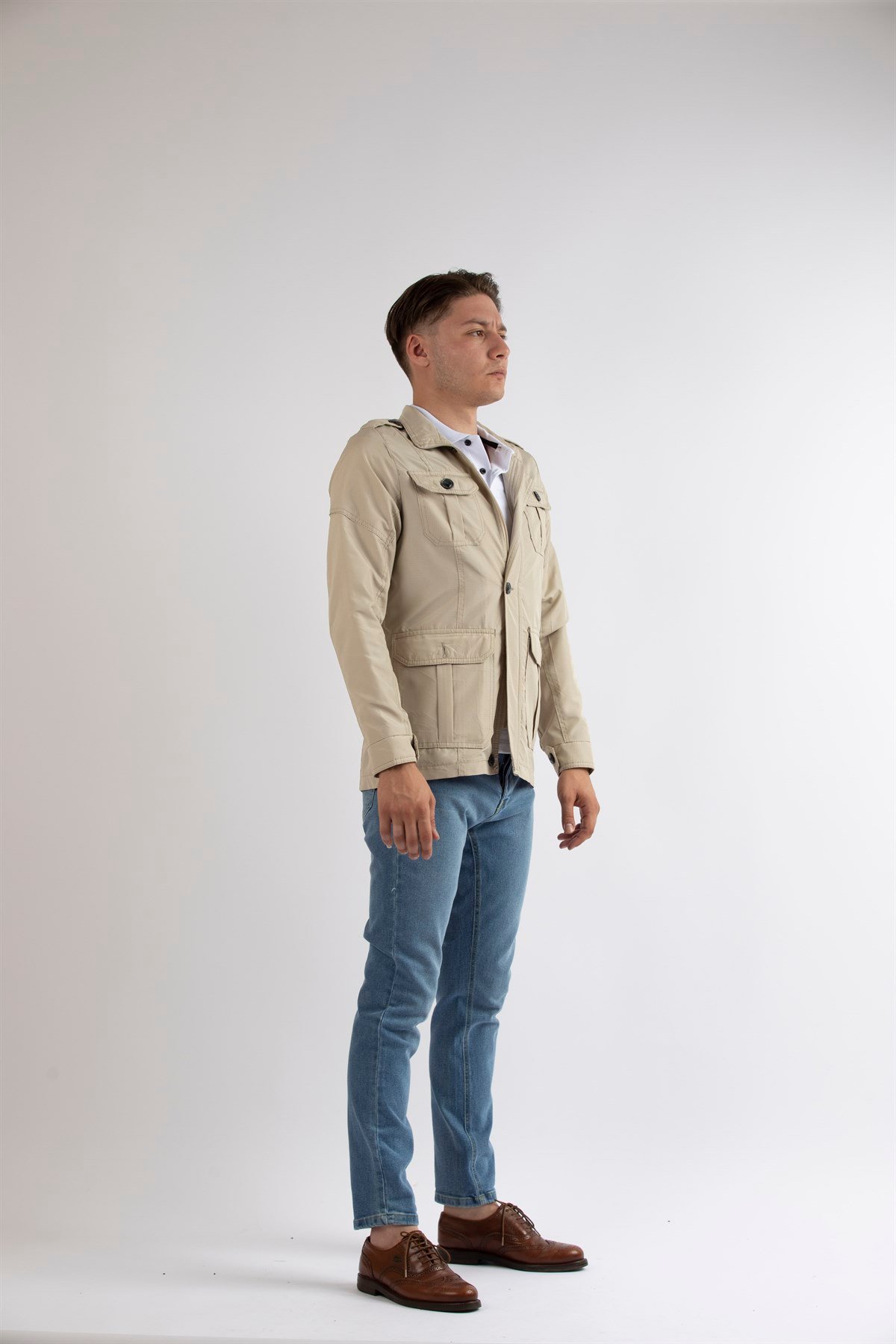 MASERTO SLİM FİT SAFARİ MONT KREM