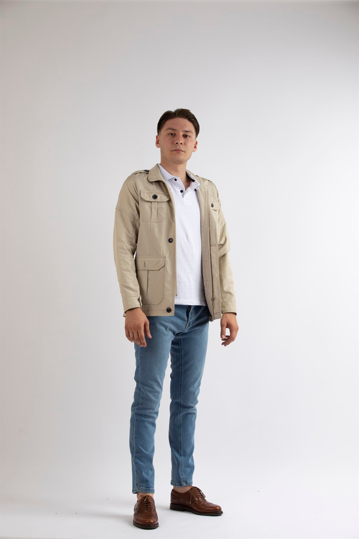 MASERTO SLİM FİT SAFARİ MONT KREM