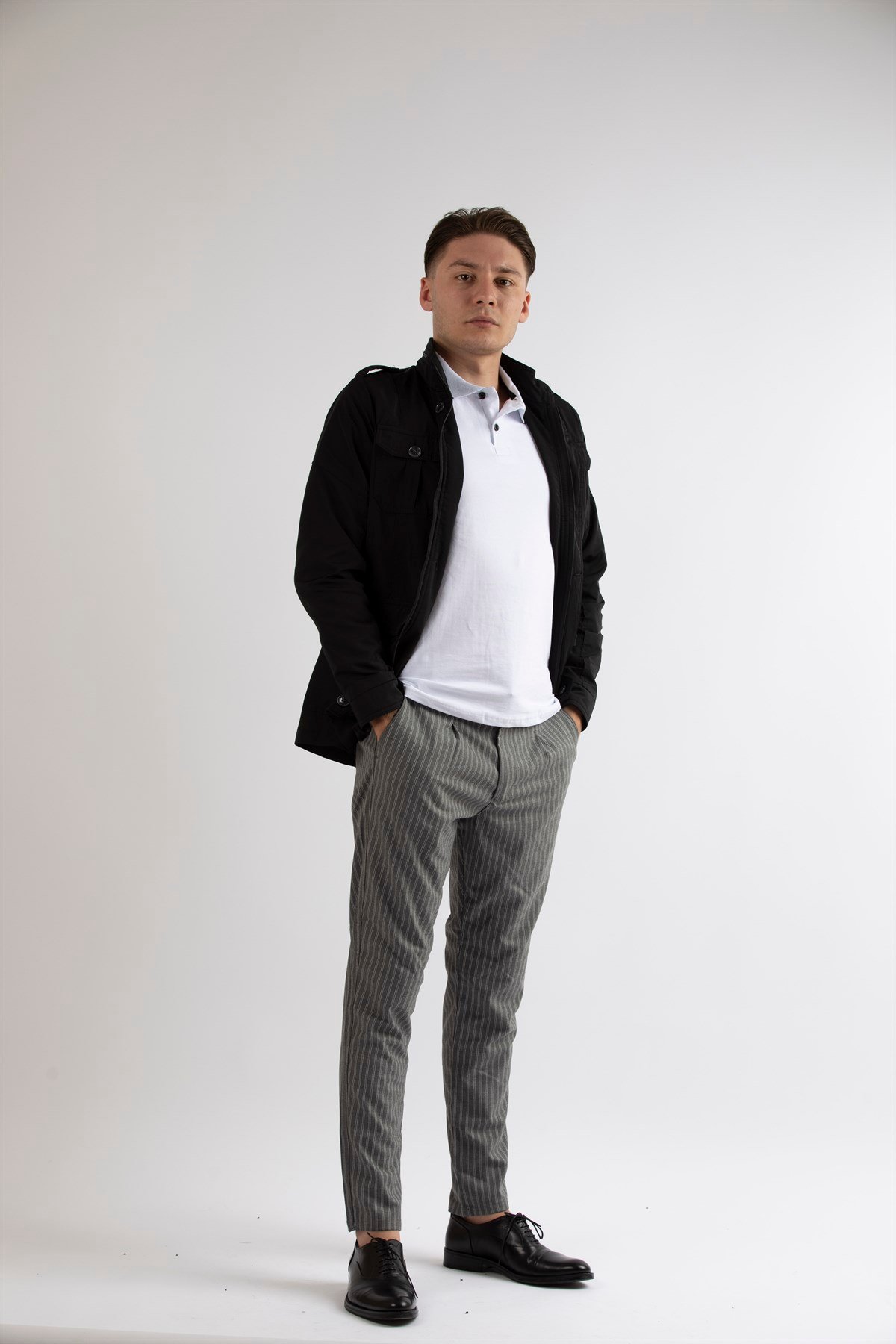 MASERTO SLİM FİT SAFARİ MONT SİYAH