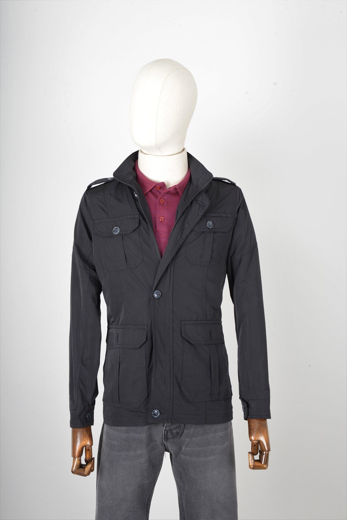 MASERTO SLİM FİT SAFARİ MONT SİYAH