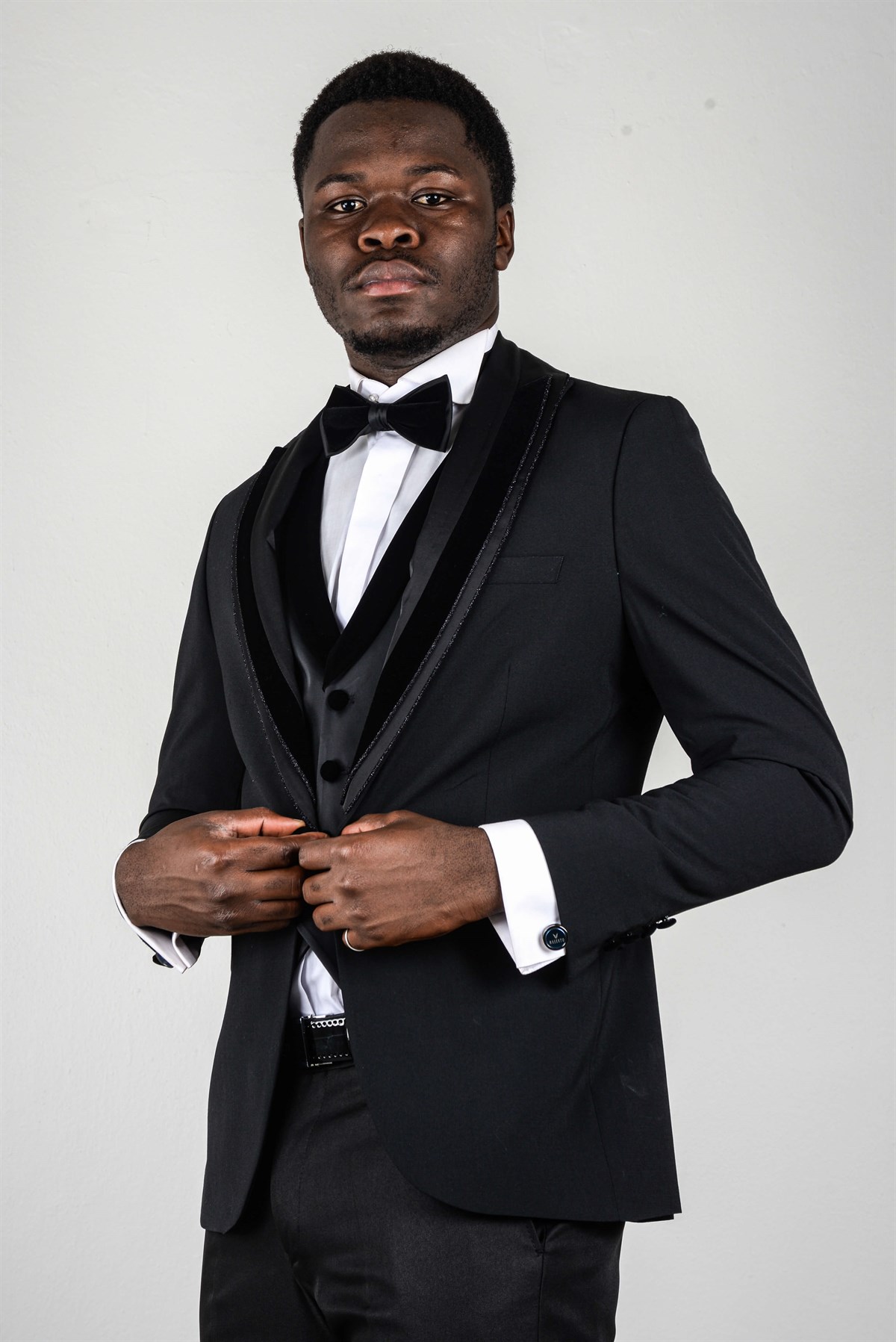 Maserto Slim Fit Siyah Özel Dikim Damatlık