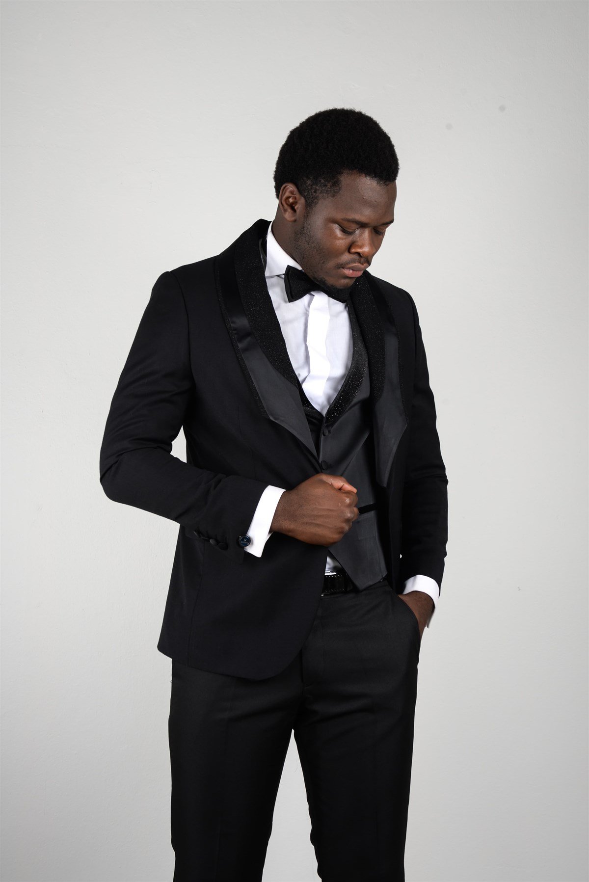 Maserto Slim Fit Black Special  Wedding Suit