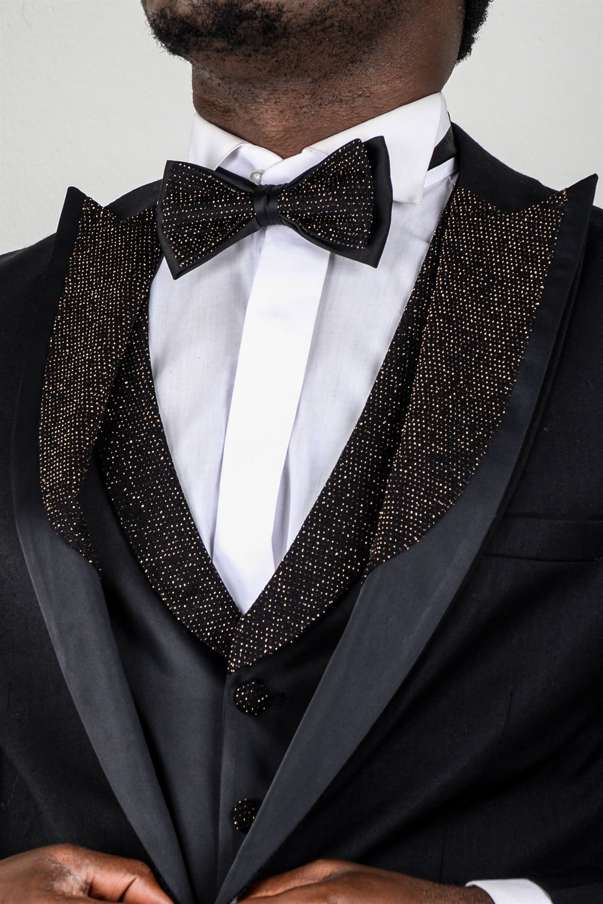 Maserto Slim Fit Siyah Özel Dikim Damatlık