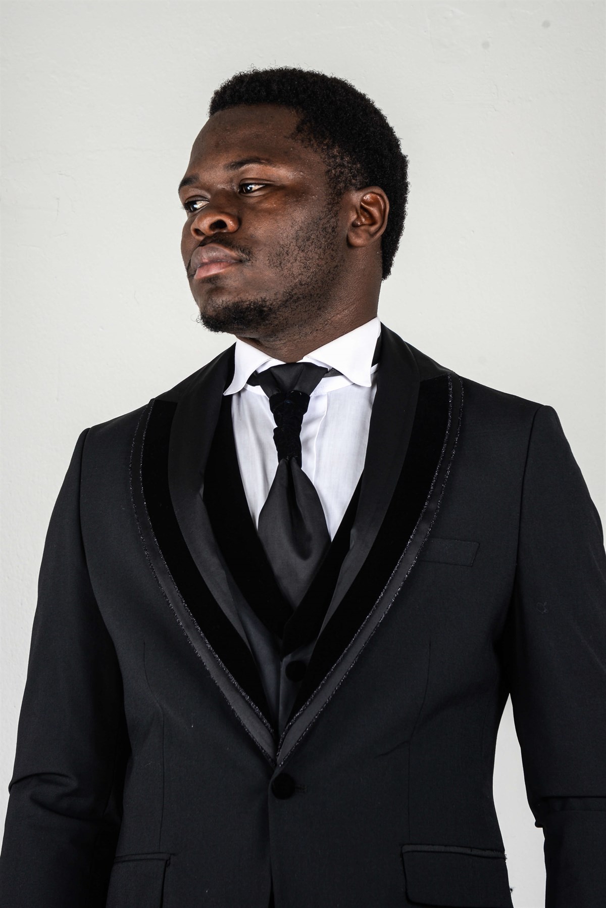 Maserto Slim Fit Siyah Özel Dikim Damatlık