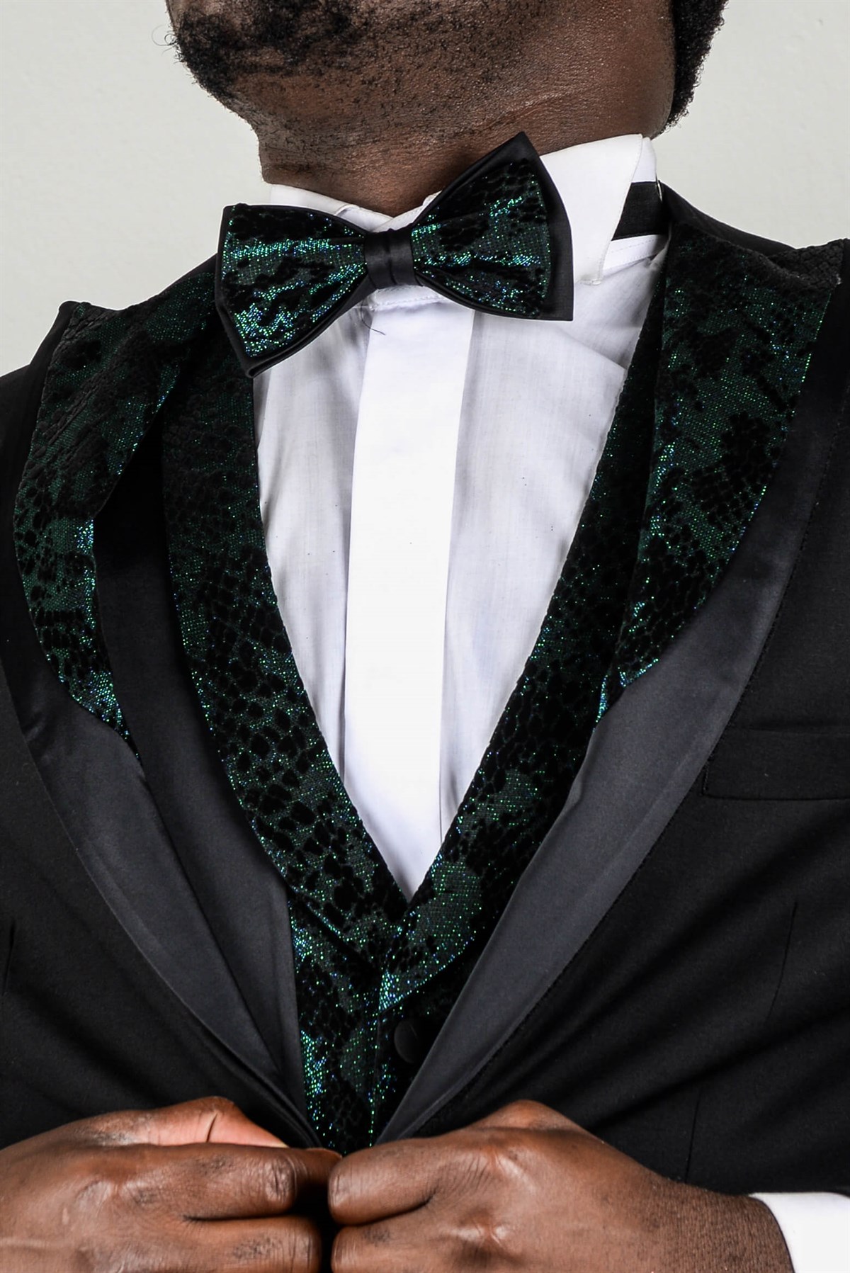 Maserto Slim Fit Siyah Özel Dikim Damatlık