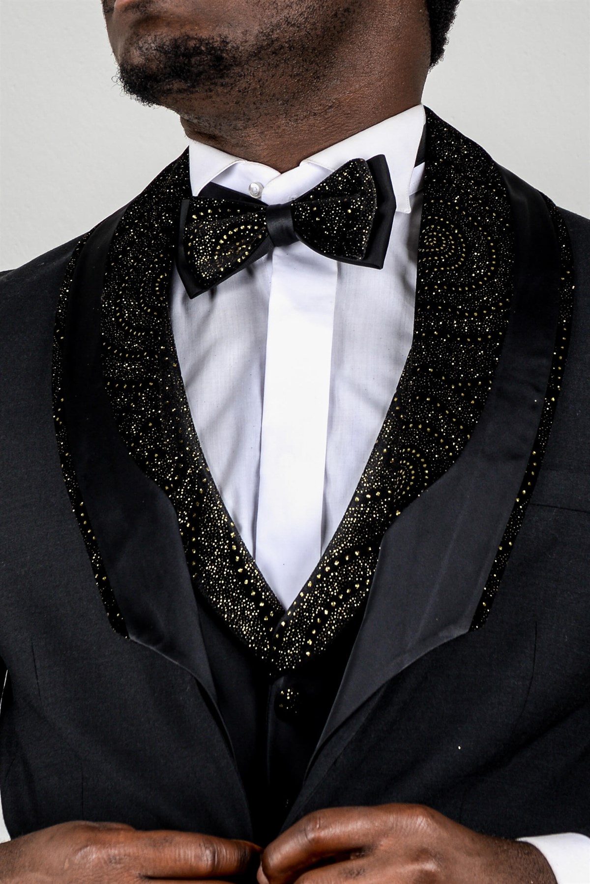 Maserto Slim Fit Siyah Özel Dikim Damatlık