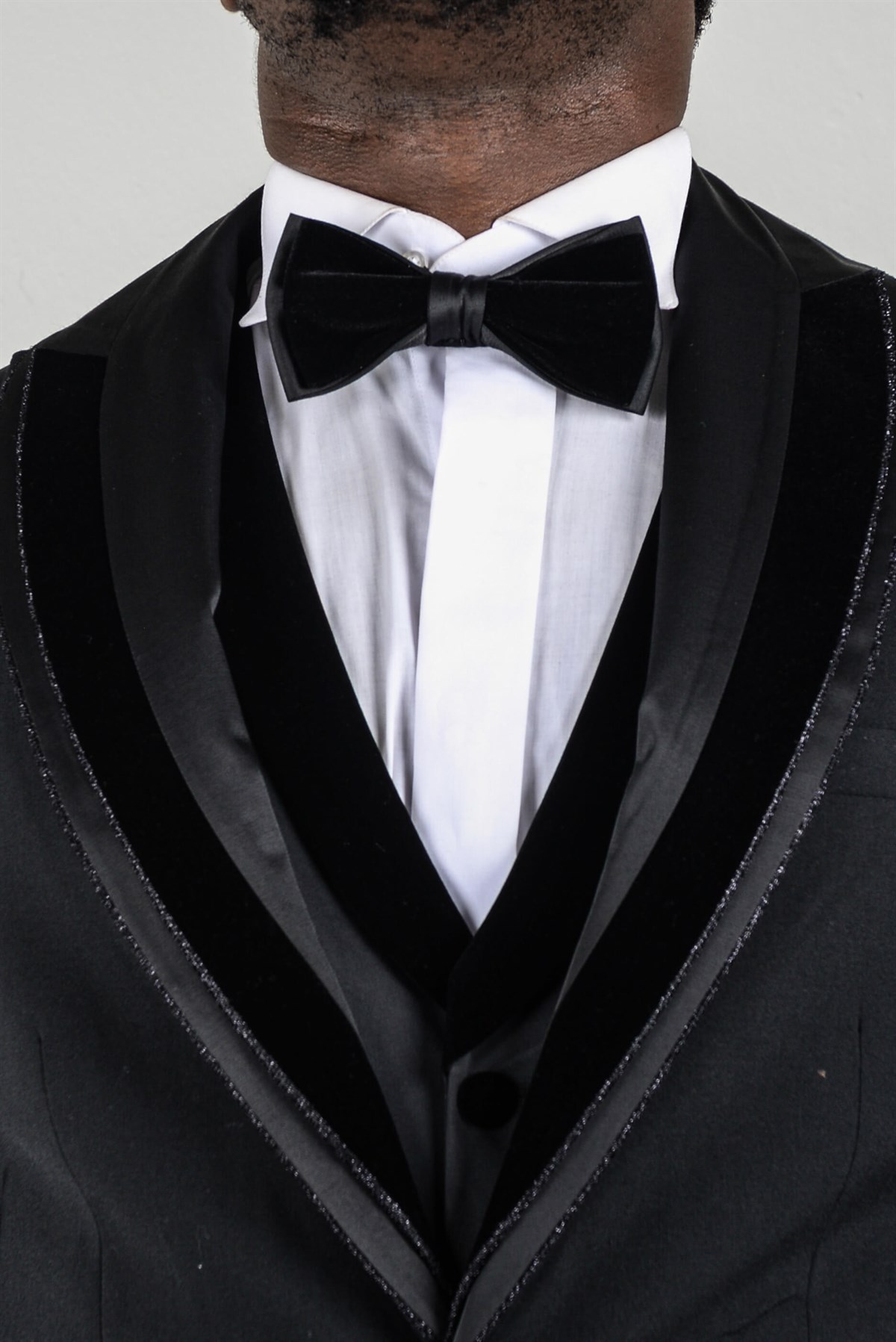 Maserto Slim Fit Siyah Özel Dikim Damatlık