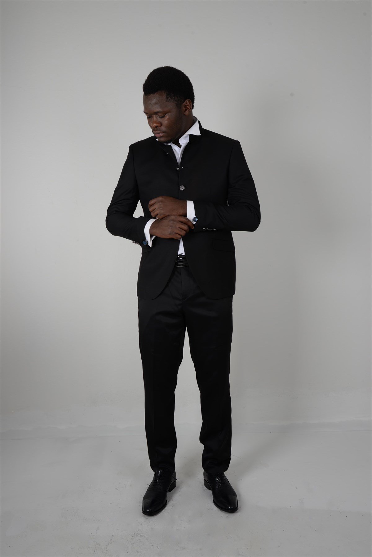 Maserto Slim Fit Siyah Smokin Düz Desenli