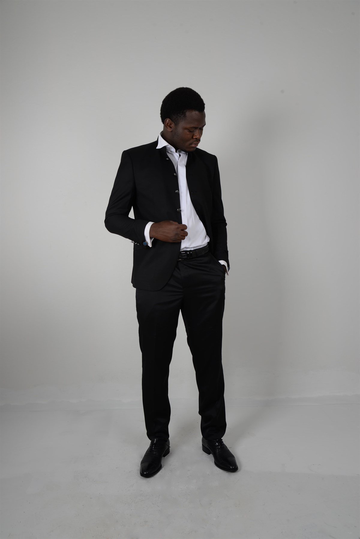 Maserto Slim Fit Siyah Smokin Düz Desenli