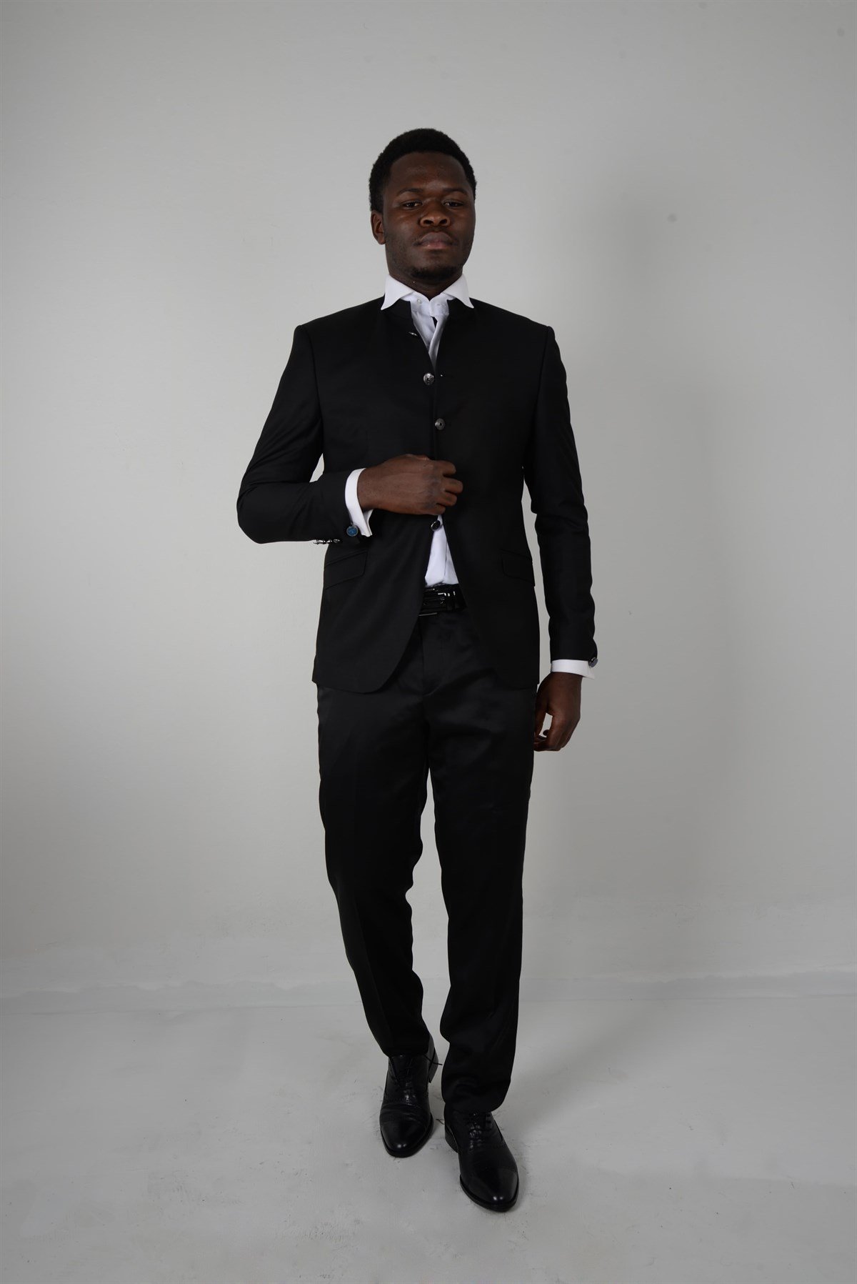 Maserto Slim Fit Siyah Smokin Düz Desenli