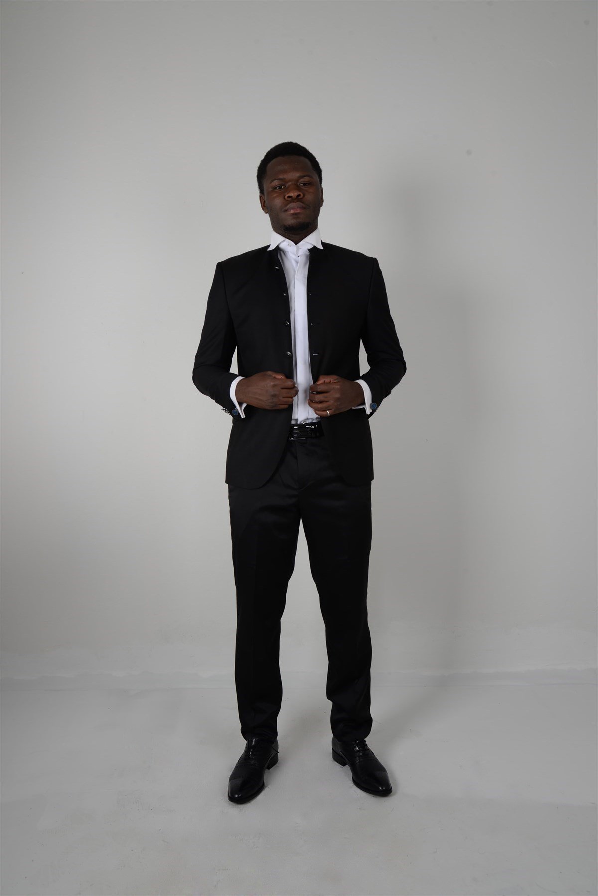 Maserto Slim Fit Siyah Smokin Düz Desenli