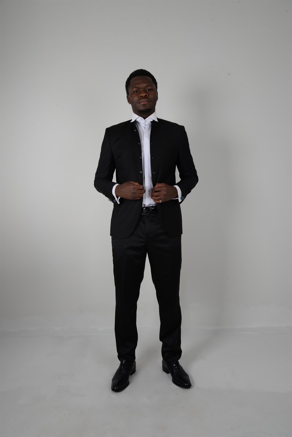 Maserto Slim Fit Siyah Smokin Düz Desenli