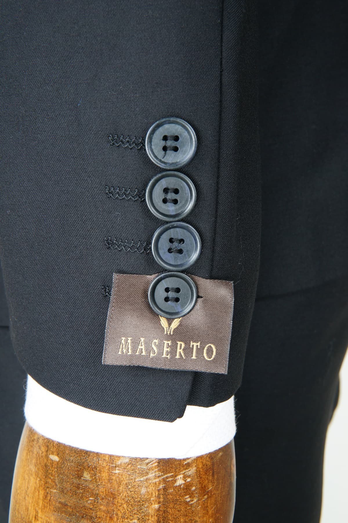 Maserto Slim Fit Siyah Takım Elbise Düz Desenli