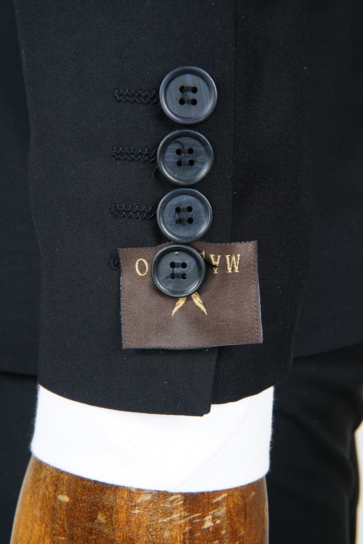 Maserto Slim Fit Siyah Yelekli Takım Elbise Düz Desenli