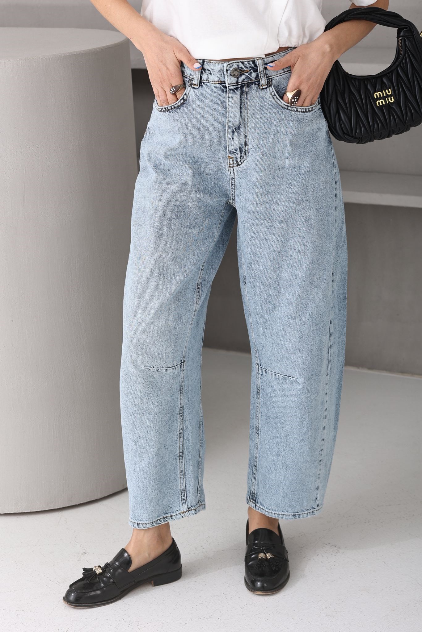 Açık Mavi Dikiş Detay Balon Jean (3206) JEAN | NO33