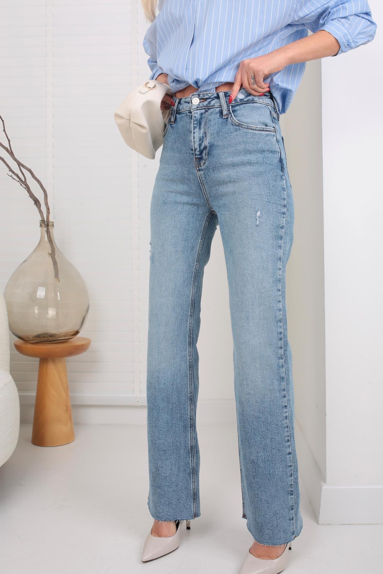 Açık Mavi Tırnaklı Butt Cut Jean (2001-2) JEAN